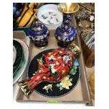 Cloisonne Vase & Plate