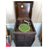 Victrola floor Model w/Records (Top Needs Hinge)