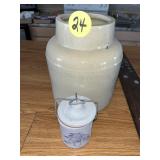 Stoneware Jar & Cheese Crock