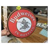 Modern Budweiser Round Metal Sign