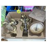 Assorted Brass Items & Food Scale