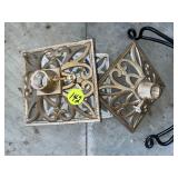 (3) Cast Iron Pole Stands