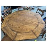 Oak Poker/Dining w/Flip Top & 7 Chairs