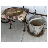 Poultry Feeder & Iron Stool