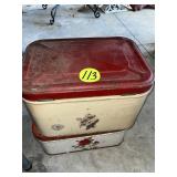 (2) Tin Bread Boxes