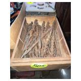 Wood Box w/Drill Bits