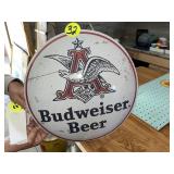 Modern Budweiser Round Metal Sign