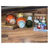 (2) Boxes Glass Hats & Eggs