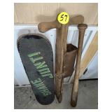 Corn Planter, Ball Bat & Skateboard
