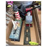 Cast Iron Banks, Napkin Holder & Trailer