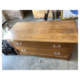 Oak 2 Drawer Lowboy Chest