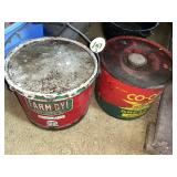 (2) Advertising Grease Cans