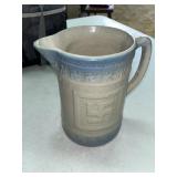 Blue White Native American Stoneware Pitcher
