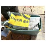 Green Bay & Packing Blankets in Tote