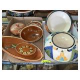 (2) Boxes Mexican Pottery Nesting Bowls