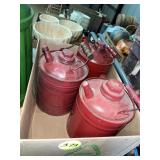 (3) Red Fuel Cans