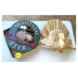 Decor Turkey & Plastic Moosehead Sign