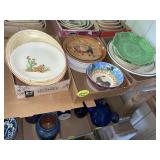 (3) Boxes Assorted Pottery Bowls & Glass Plate