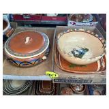 (2) Boxes Mexican Pottery