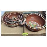 (2) Boxes Mexican Pottery