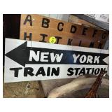NY Train Sign & Alphabet-Wood
