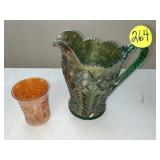 Carnival Tiger Lily Green Pitcher & Marigold...