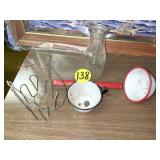 (2) Enamel Dippers, Jar Lifter & Bottle