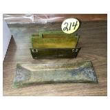 Heintz Sterling/Bronze Letter Holder & Stamp Tray