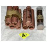(8) Rolls Lincoln Memorial Copper Pennies