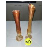 Carnival Marigold (2) Bud Vases