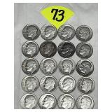 (20) Roosevelt Silver Dimes