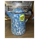 Blue Swirl Enamel Ranch Pot