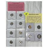 (8) Uncirculated Dimes & (4) Proof Coins