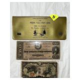 Oriental Currency, Reprint Confederate Note &...