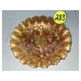 Carnival Strawberry Marigold 8 Inch Bowl