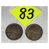 (2) 1909 VDB Wheat Pennies