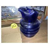 Cobalt Blue Ice Lip Pitcher