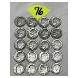 (20) Roosevelt Silver Dimes
