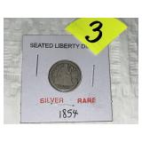 1854 Seated Dime (Damaged)