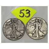 1946 & 1946 D Walking Half Dollars