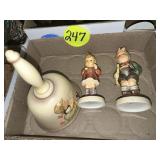 2 Hummel Figurines & 1985 Christmas Bell