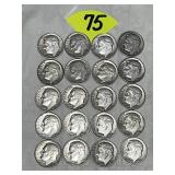 (20) Roosevelt Silver Dimes