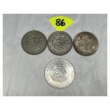 1958, 1962, 1963 Silver Pesos & 1960 10 Peso...