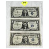 (3) 1957 Silver Certificates