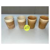 Greentown Leaf Bracket Chocolate Glass 4 Tumblers