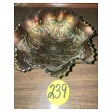 Carnival Wishbone Green Footed 8 Inch Bowl