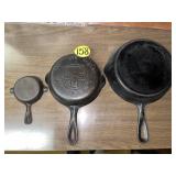 Griswold #4, Favorite & Lodge Cast Iron Pans