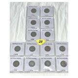 (14) Buffalo Nickels