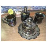 Carnival Peacock at Fountain 4 Piece Amethyst...