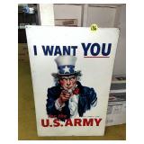 25x38 Old Uncle Sam 2 Sided Enamel Sign